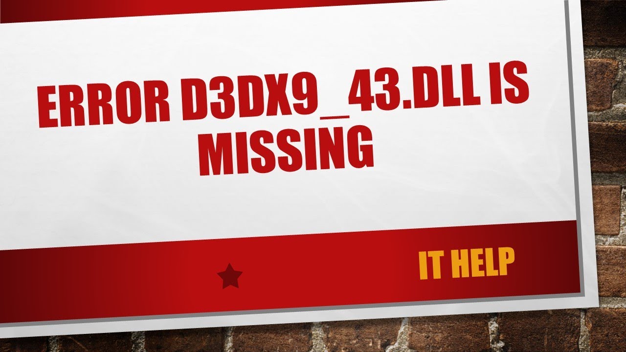 d3dx9 43 dll missing
